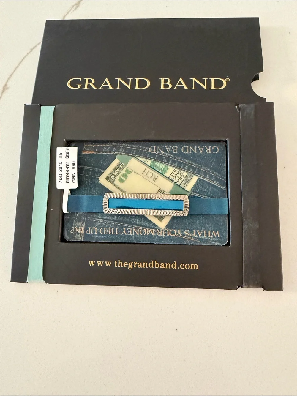 The Grand Band Teal Money Clip Band